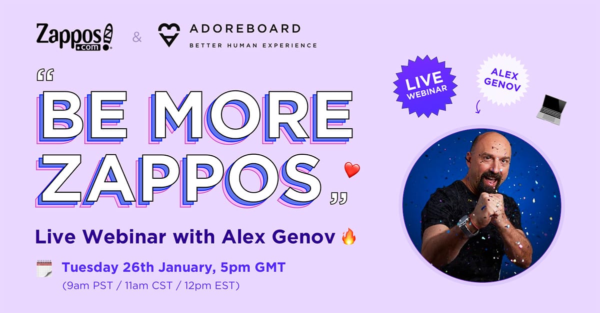 Be more Zappos webinar 2021 Adoreboard